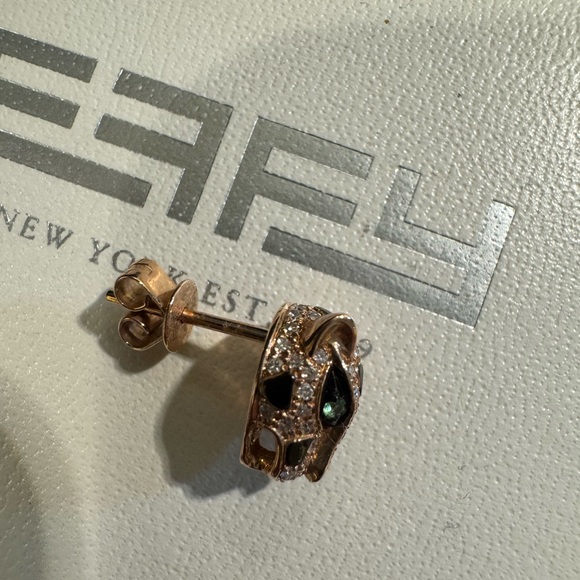 Effy Rose Gold Diamond Panther earrings - Picture 8 of 8